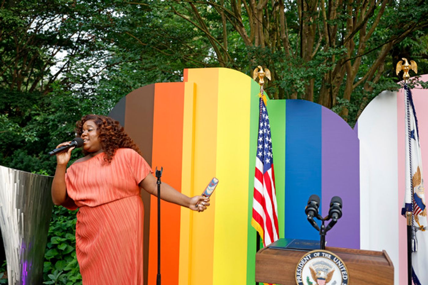 Photos: See VP Kamala Harris, Ariana DeBose, Alex Newell & More at GLAAD Pride Reception  Image