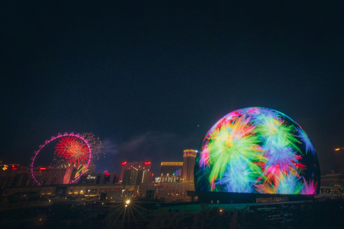 Photos: Sphere in Las Vegas Illuminates Entire Exterior For The First Time Photos: Sphere in Las Vegas Illuminates Entire Exterior For The First Time Image