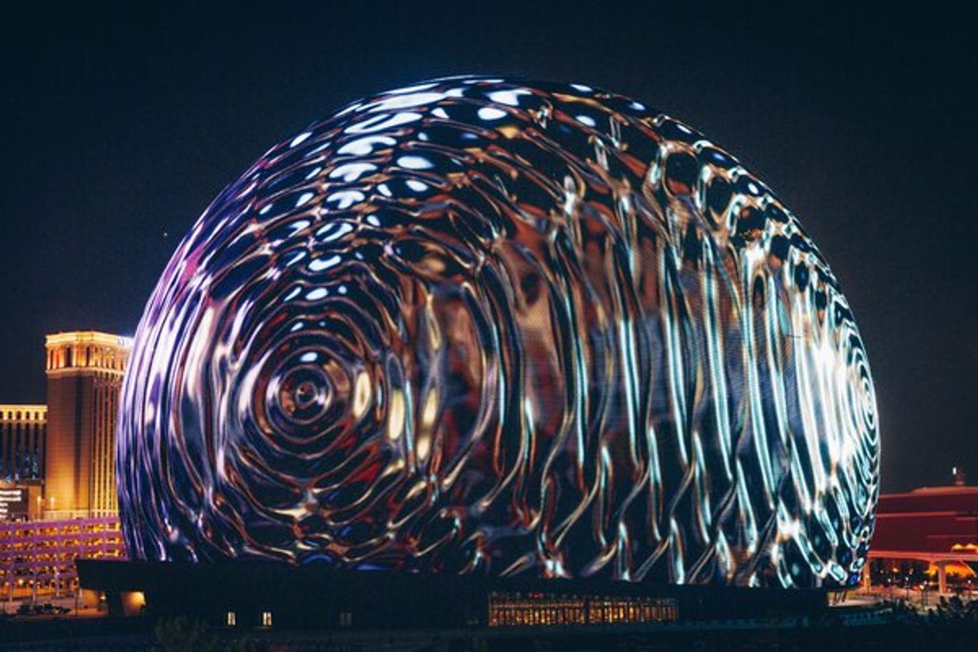 Photos: Sphere in Las Vegas Illuminates Entire Exterior For The First Time Photos: Sphere in Las Vegas Illuminates Entire Exterior For The First Time Image