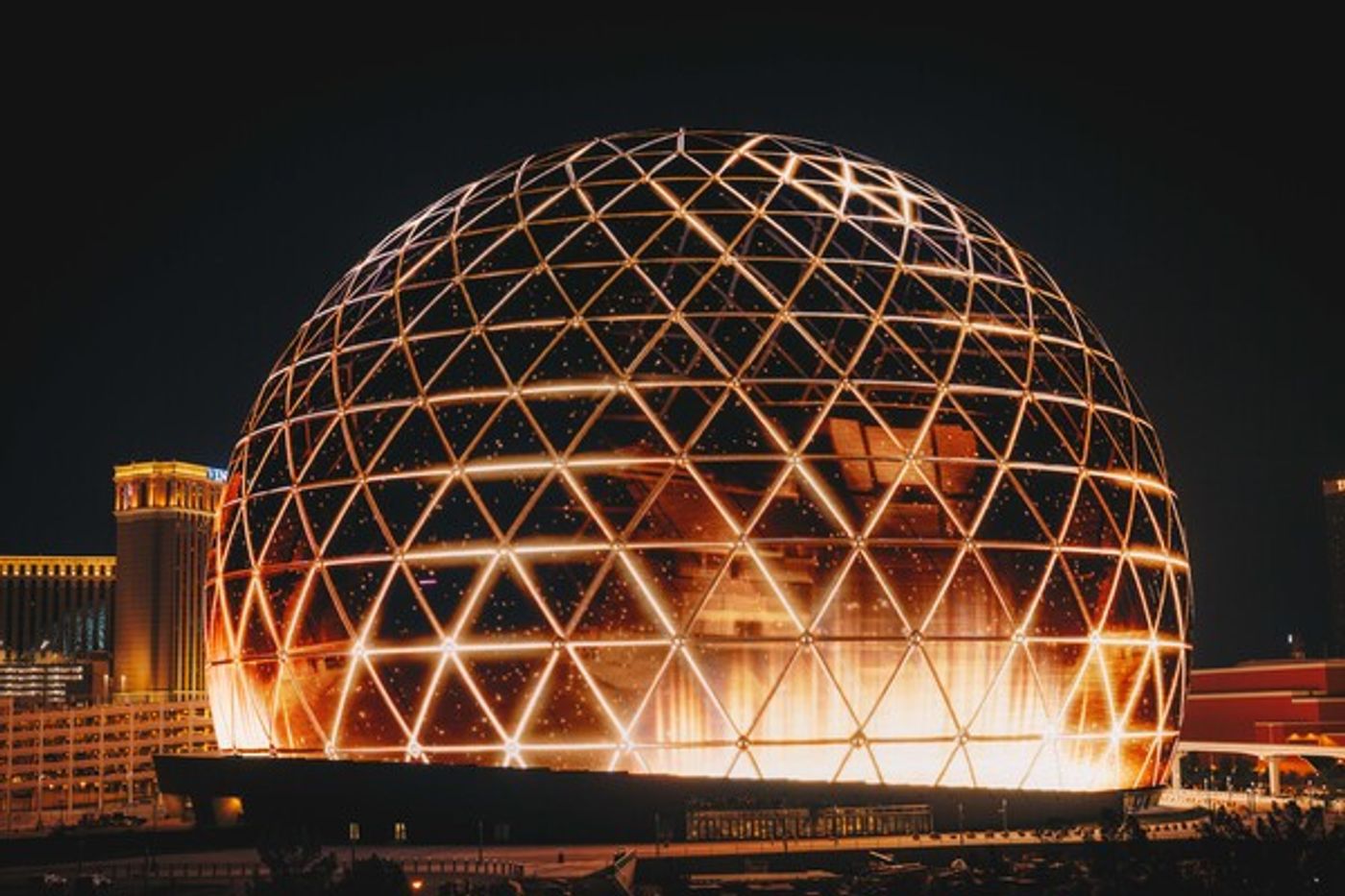 Photos: Sphere in Las Vegas Illuminates Entire Exterior For The First Time Photos: Sphere in Las Vegas Illuminates Entire Exterior For The First Time Image