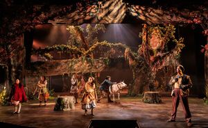 Kendyl Ito as Little Red Ridinghood, Joanne Baum as Jack’s Mother, Lindsay Nicole Chambers as the Baker’s Wife, Caelie Scott Flanagan as Cinderella, Dexter Conlin as Jack, and Aaron Galligan-Stierle @ BroadwayWorld Kendyl Ito as Little Red Ridinghood, Joanne Baum as Jack’s Mother, Lindsay Nicole C Photo