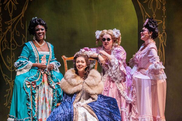 Crystal Sha’nae as Cinderella’s Stepmother, Caelie Scott Flanagan as Cinderella,  Photo