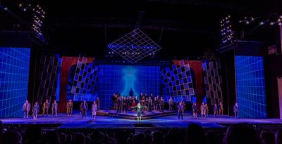 Taylor Louderman, John Riddle, Jessica Vosk, Jarrod Spector and the cast  Photo