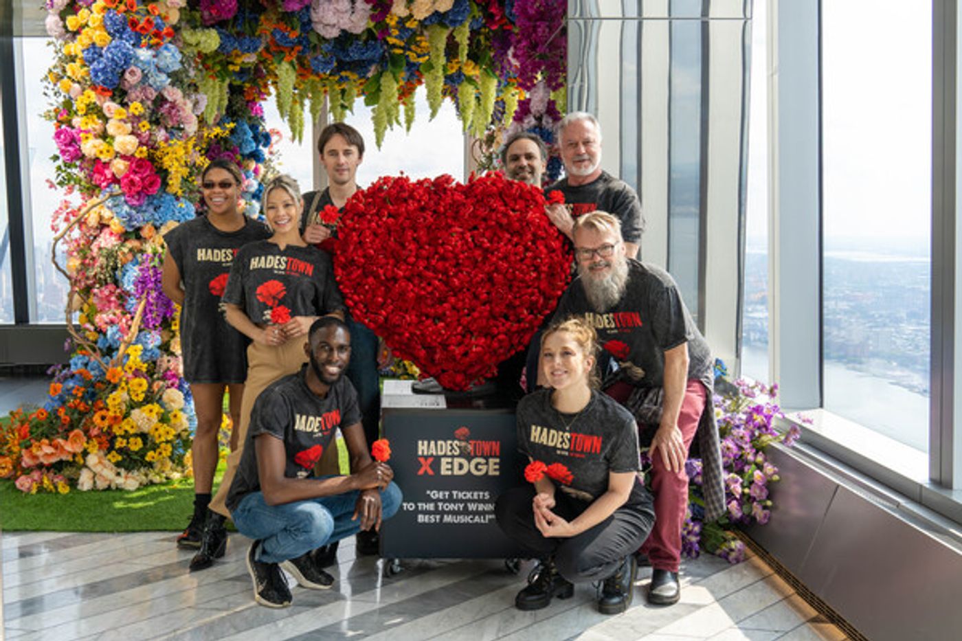 Photos: HADESTOWN Cast Visits 'The Hadestown Heart' On View At SKY BLOOM At Edge Hudson Yards  Image