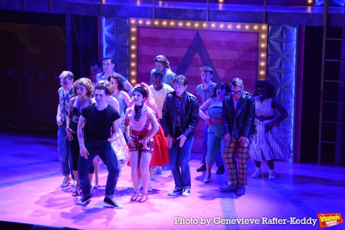 The Cast of Grease that includes-Jake Got, Ellie Smith, Allie Re, Mike Binderman, Ian Charles Hayes, Terry Palasz, Jocelyn Lonquist, Alex Colavecchio, Katelyn Ann Lauria, Nicolas Hermick, Matthew Drinkwater Mekhi Holloway, Sophie Hardy, Jesse Lynn Harte, Conor Srepnowski, Mat Webb, Galvin Yuan and Jasmine Gobourne at 