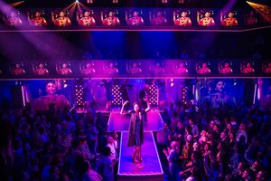 Arielle Jacobs (Imelda Marcos), and the cast of Here Lies Love
@ BroadwayWorld Arielle Jacobs (Imelda Marcos), and the cast of Here Lies Love
Photo