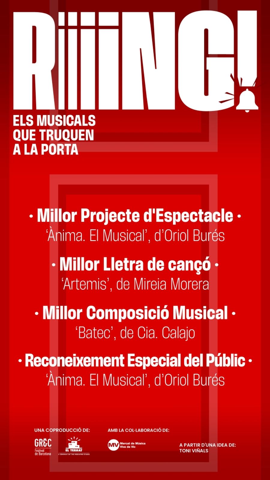 RIIIING! Els musicals que truquen a la porta otorga sus primeros galardones Image