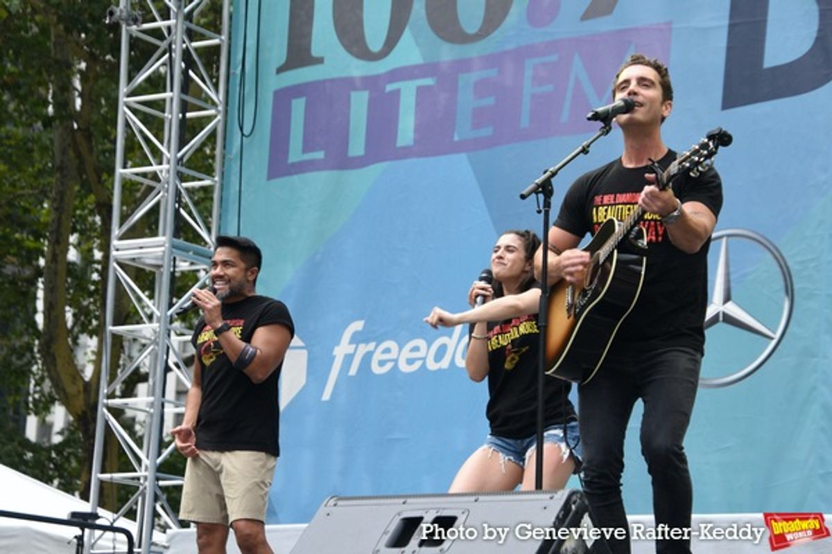 Robert Pendilla, Samantha Gershman and  Nick Fradiani at 