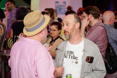 Andrew Block, Manager of Off and Off-Off Broadway Services at TDF with Erez Ziv, Mana Photo