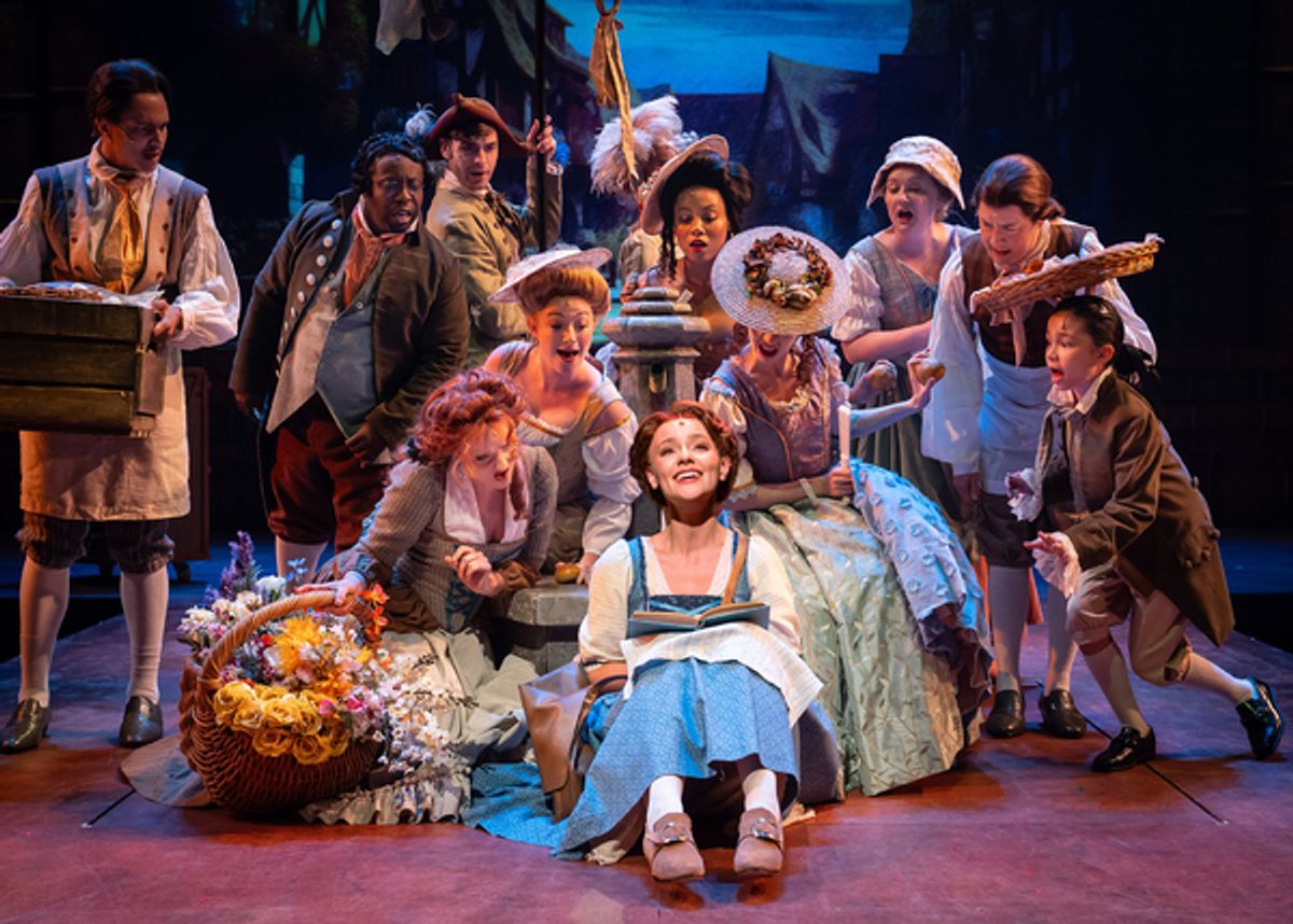 Audrey Hare and the company of Chicago Shakespeare Theater’s production of Disney’s Beauty and the Beast at 
