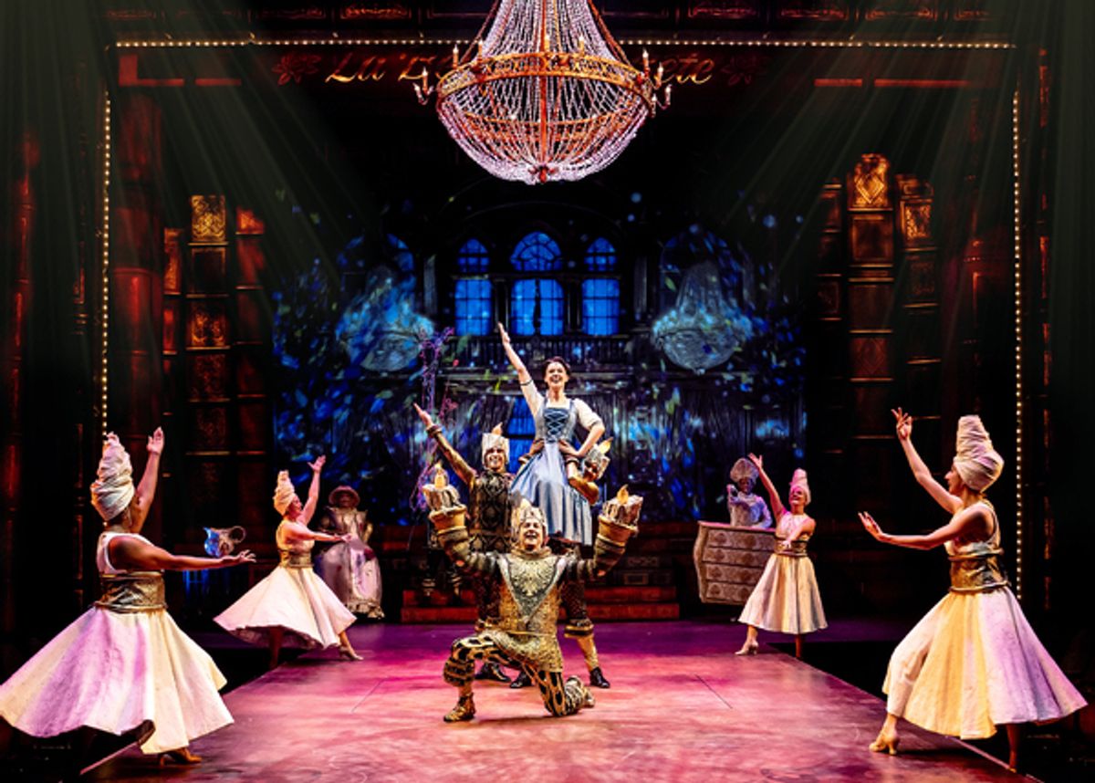 Audrey Hare and the company of Chicago Shakespeare Theater’s production of Disney’s Beauty and the Beast at 