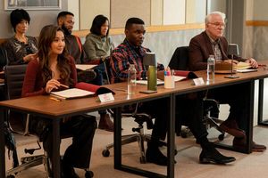 Ashley Park, Jason Veasey, Gerald Caesar, and Steve Martin Photo