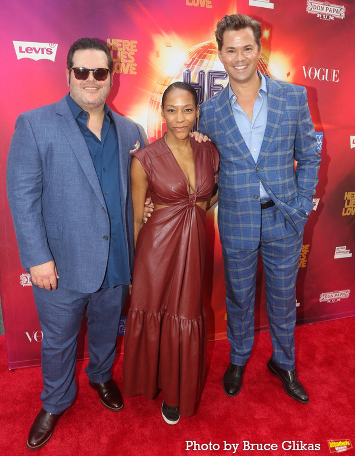 Josh Gad, Nikki M. James and Andrew Rannells at 