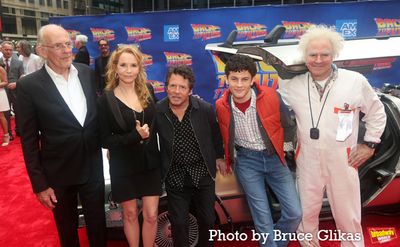 Christopher Lloyd, Lea Thompson, Michael J. Fox, Casey Likes and Roger Bart  Photo