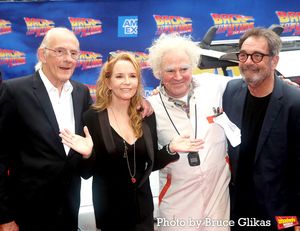 Christopher Lloyd, Lea Thompson, Roger Bart and Huey Lewis Photo