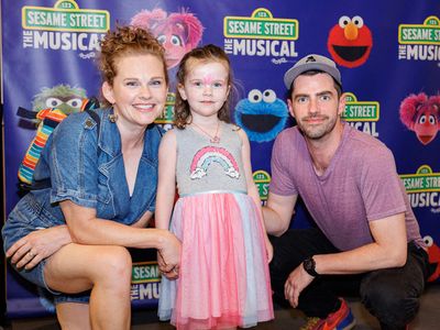 Tom White with wife Sarah Nealis and daughter Talulah  Photo