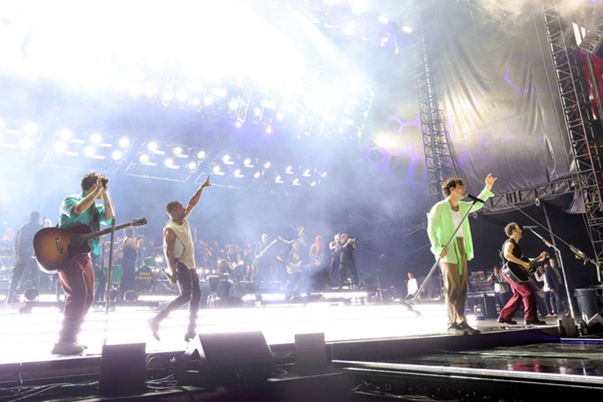 Nick Jonas, Kirk Franklin, Joe Jonas, and Kevin Jonas at 