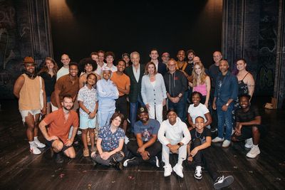 Nancy Pelosi with the cast of MJ the Musical Photo