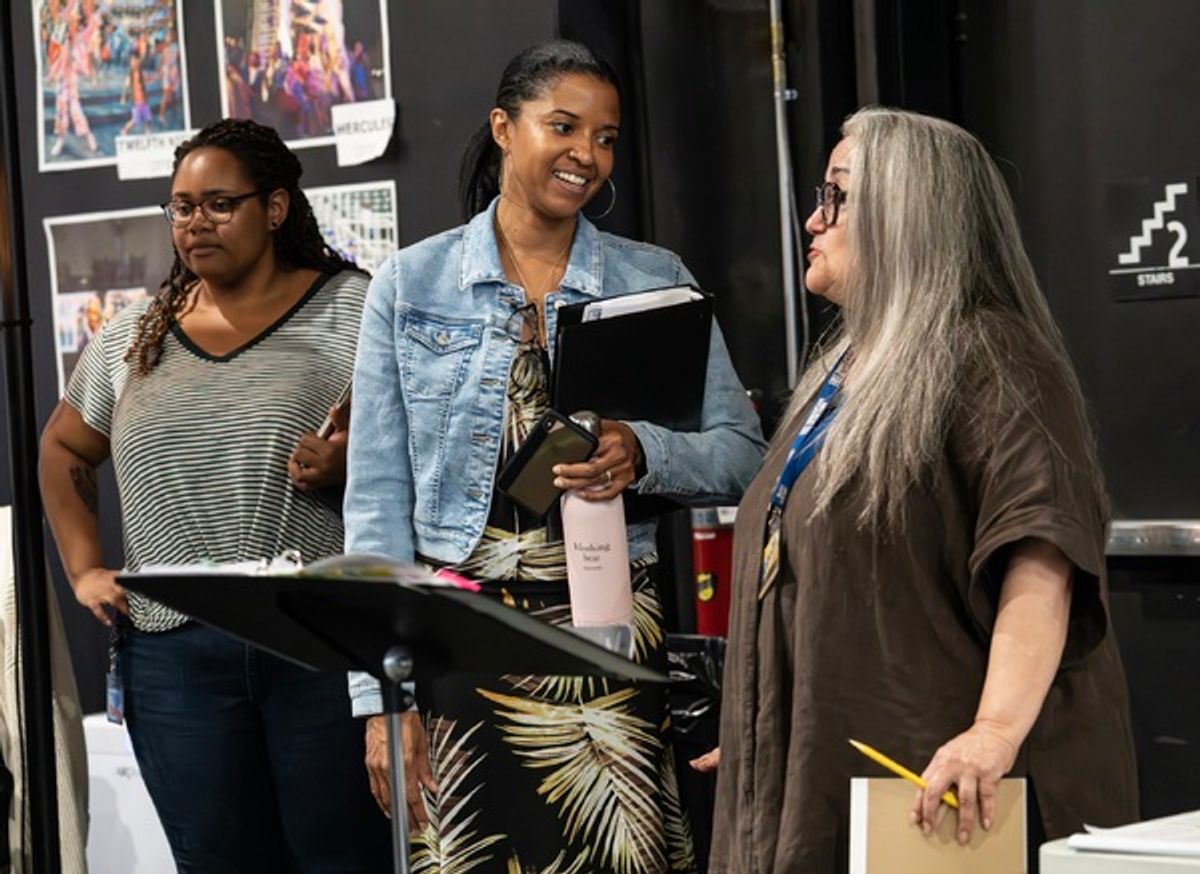 Renee Elise Goldsberry and Laurie Woolery at 