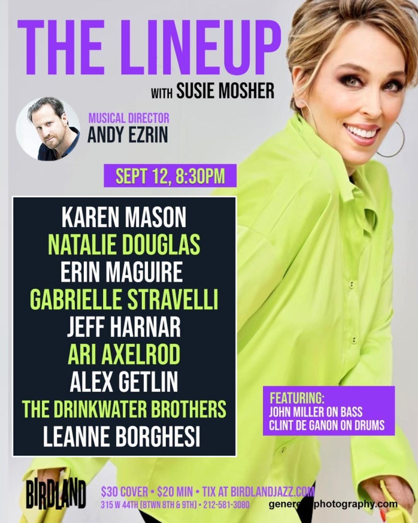 Photos: September 5th THE LINEUP WITH SUSIE MOSHER at Birdland Theater By Photographer Matt Baker  Image