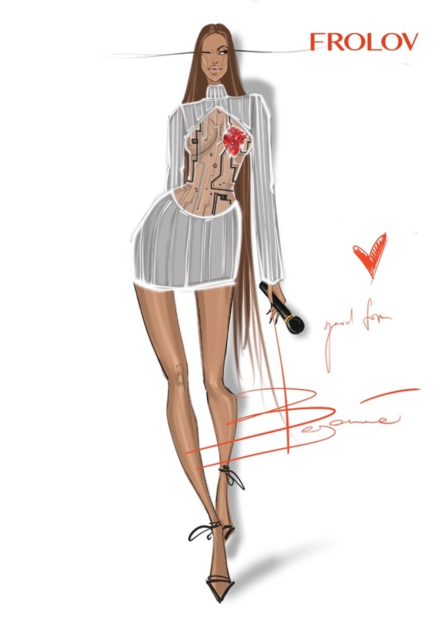 Photos: See Beyoncé Wearing Ukrainian Designer FROLOV During Her Las Vegas Renaissance World Tour Performance Image