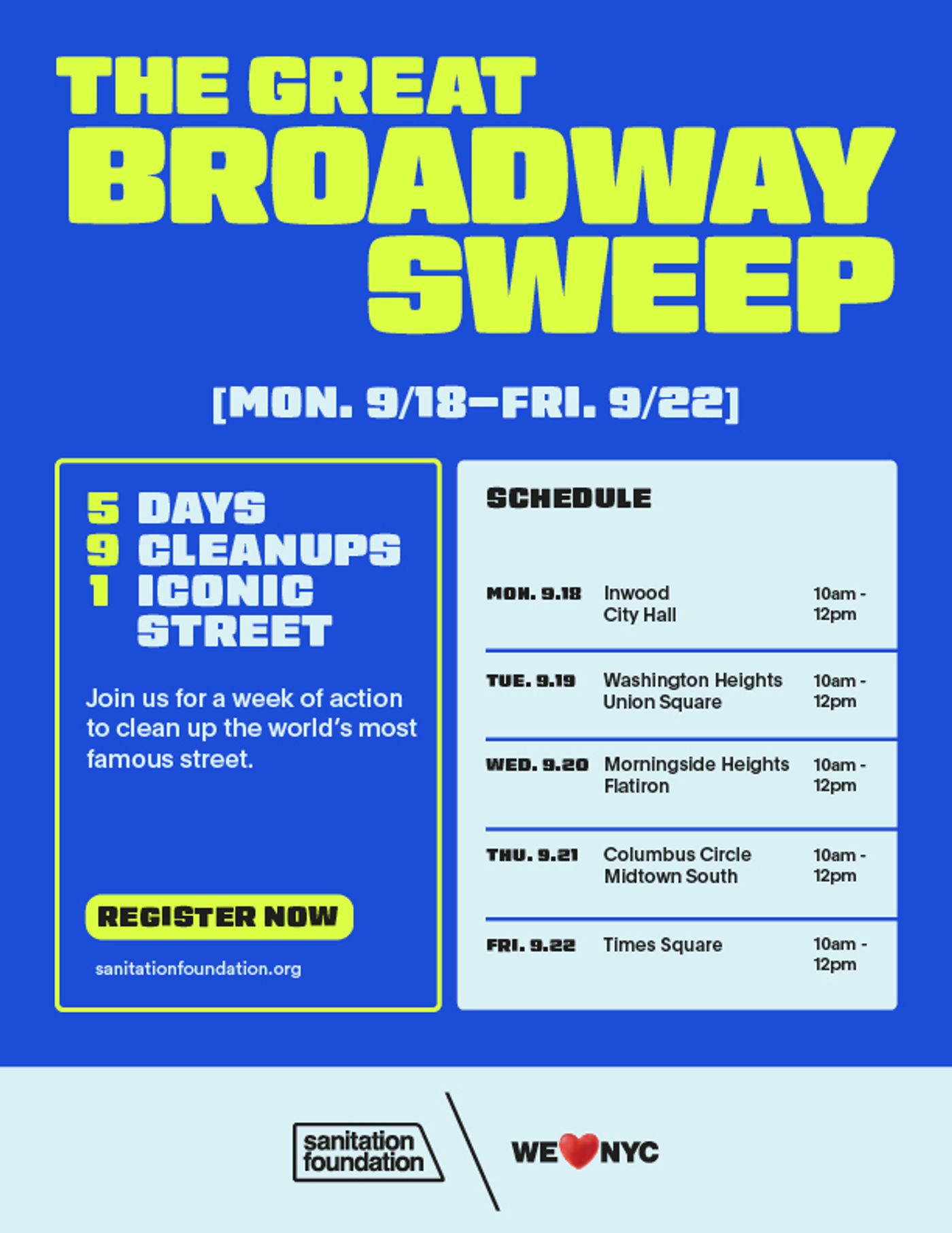 Help Clean Up Our Streets at The Great Broadway Sweep 2023  Image