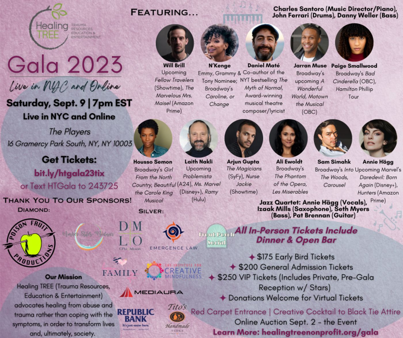 Ali Ewoldt, Will Brill & More Will Take Part in Healing TREE Gala  Image