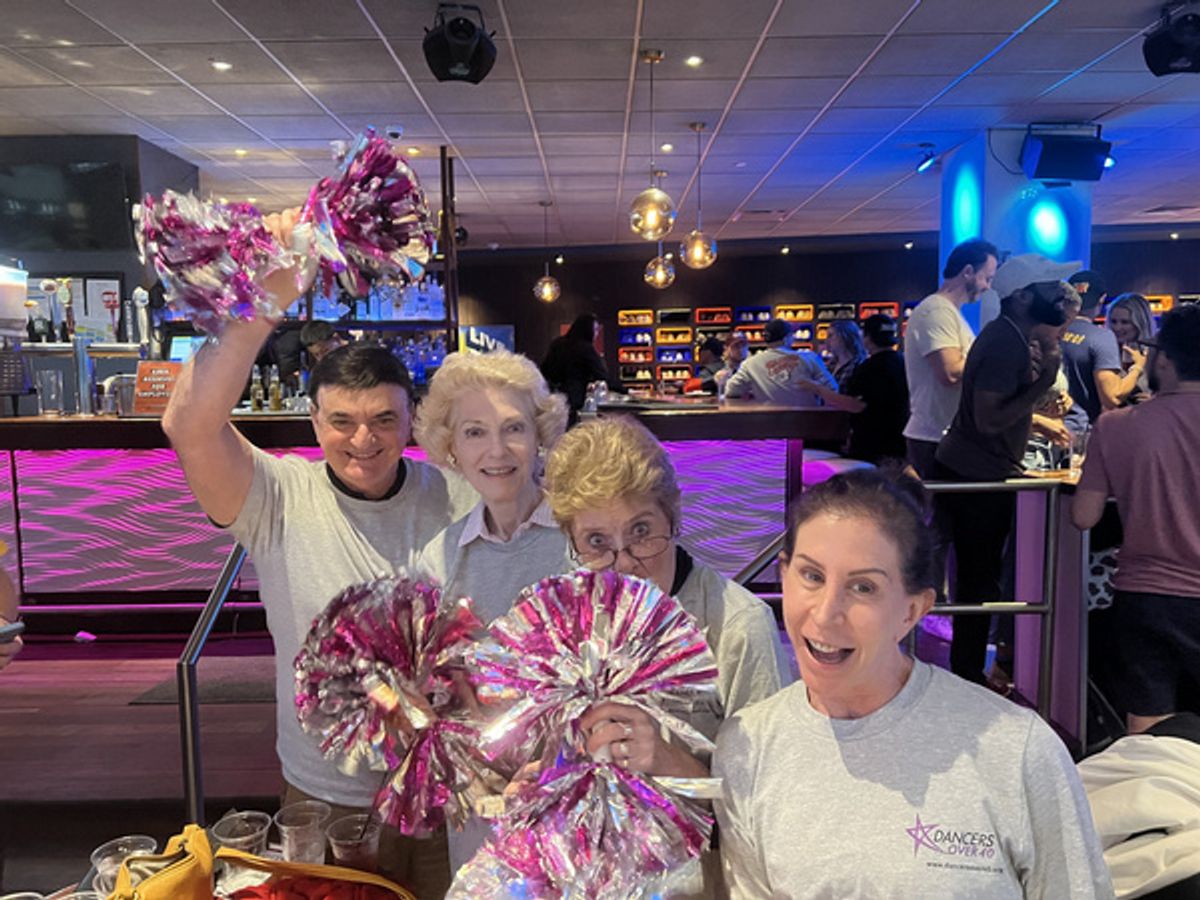 Cheerleaders! Lawrence Leritz, Leni Anders, Sharon Wendrow and Fran Sperling at 