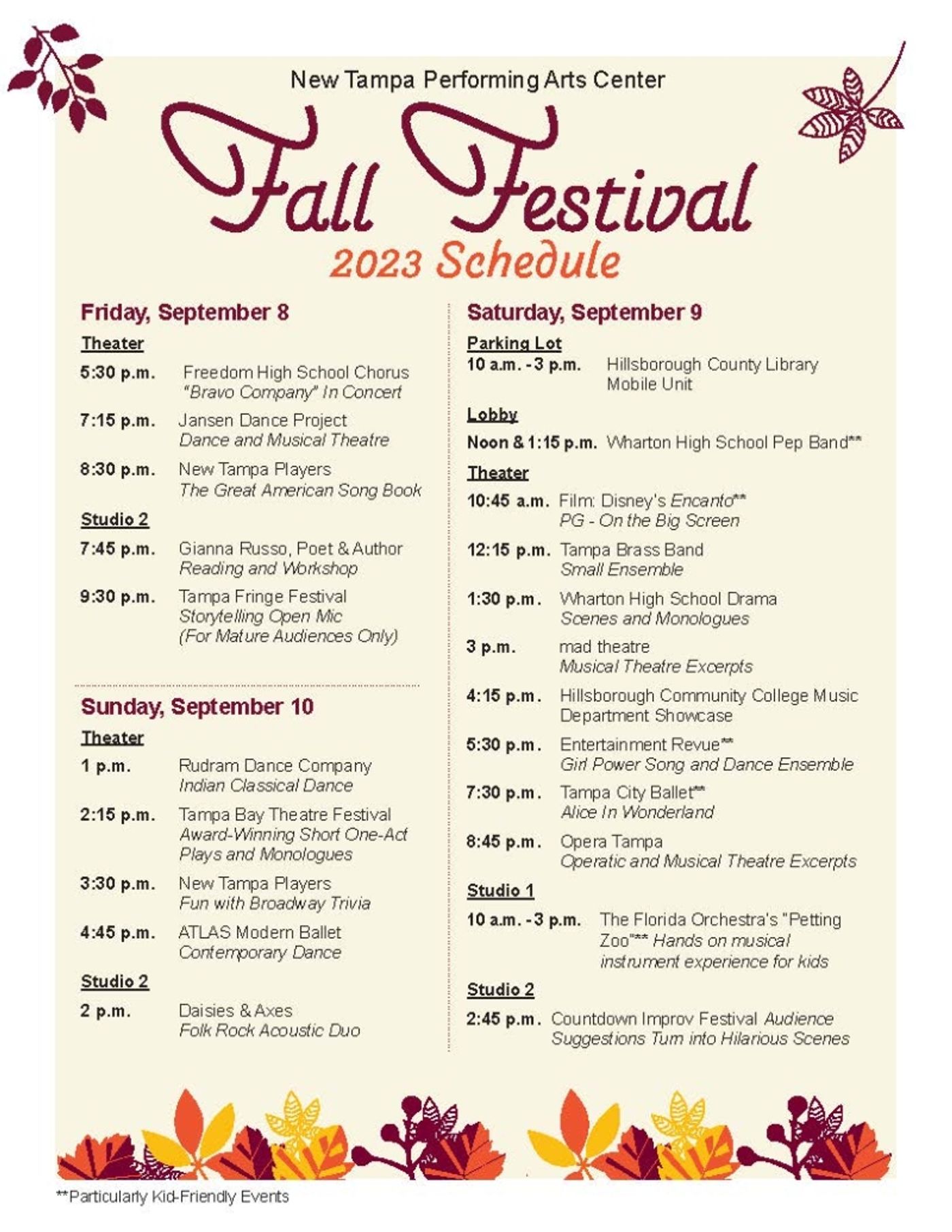 Feature: INAUGURAL FALL FESTIVAL at New Tampa Performing Arts Center  Image