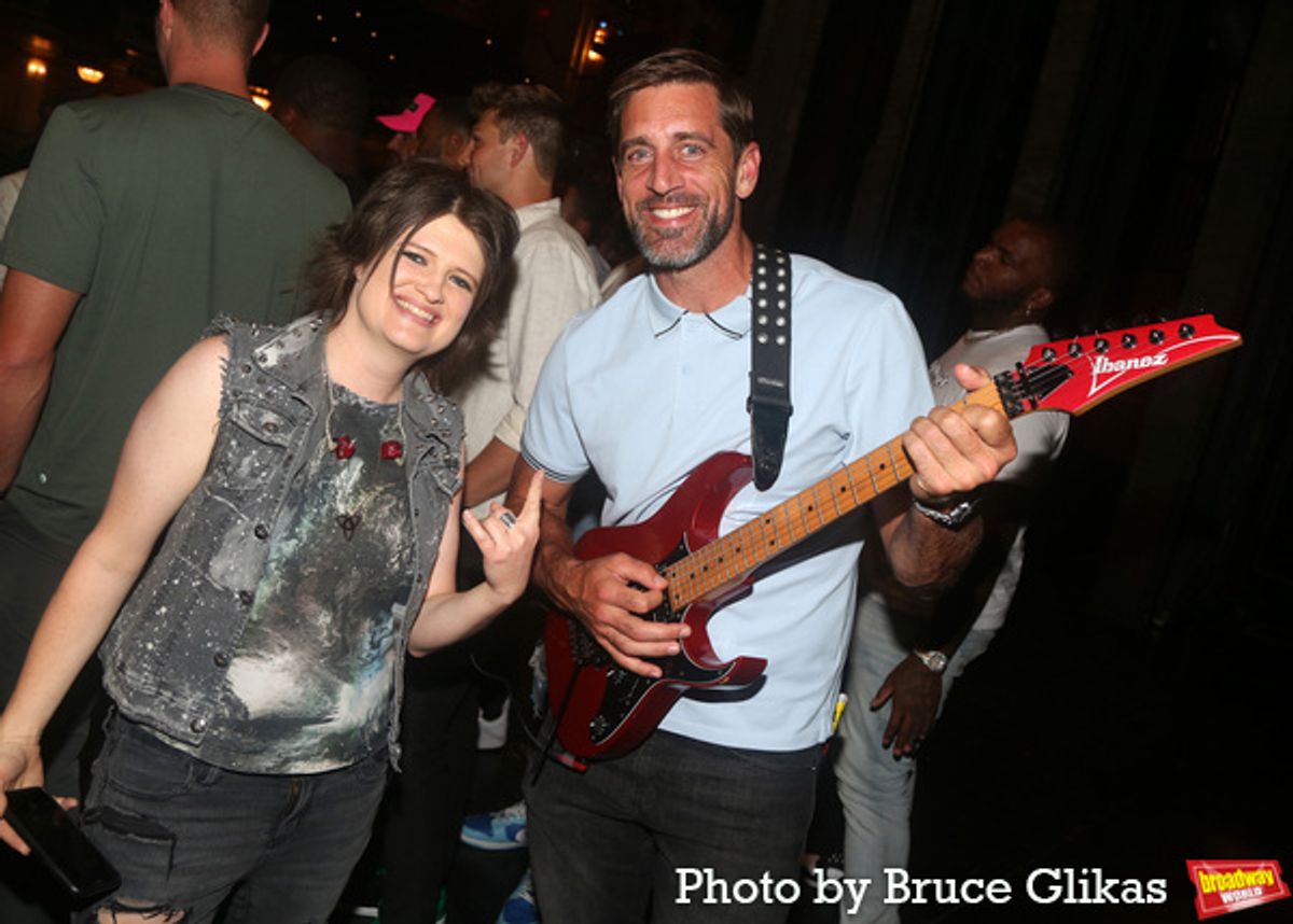 'MJ' guitarist Alex Nolan and NY Jets Aaron Rodgers at Photos: Aaron Rodgers & The New York Jets Visit MJ for HARD KNOCKS Finale