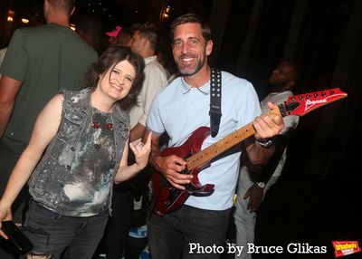"MJ" guitarist Alex Nolan and NY Jets Aaron Rodgers Photo