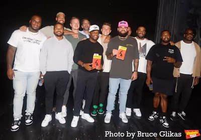 (Back Row L-R) John Franklin-Myers, CJ Uzomah, Tim Boyle, Aaron Rodgers, Zach Wilson, Photo