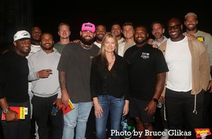 NY Jets John Franklin-Myers, CJ Uzomah, Timothy Boyle, Aaron Rodgers, Zach Wilson, Chris Glaser, Solomon Thomas, Quinton Jefferson, Michael Carter II, Randall Cobb, Tyler Conklin, Tanzel Smart with Producer Lia Vollack @ BroadwayWorld NY Jets John Franklin-Myers, CJ Uzomah, Timothy Boyle, Aaron Rodgers, Zach Wilson, Ch Photo