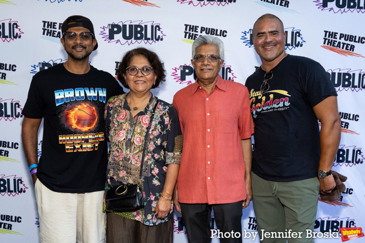 Utkarsh Ambudkar with his parents and Christopher Jackson at 