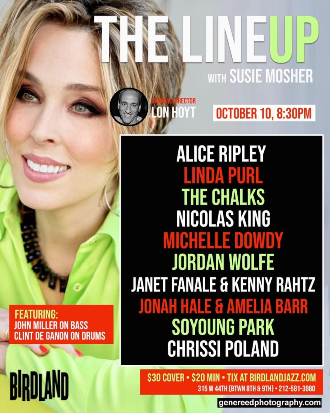 Photos: October 3rd THE LINEUP WITH SUSIE MOSHER at Birdland Theater Photos: October 3rd THE LINEUP WITH SUSIE MOSHER at Birdland Theater Image