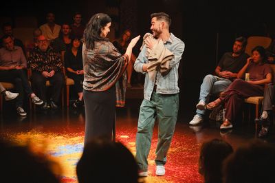 Audience Member and Daniel K. Isaac Photo