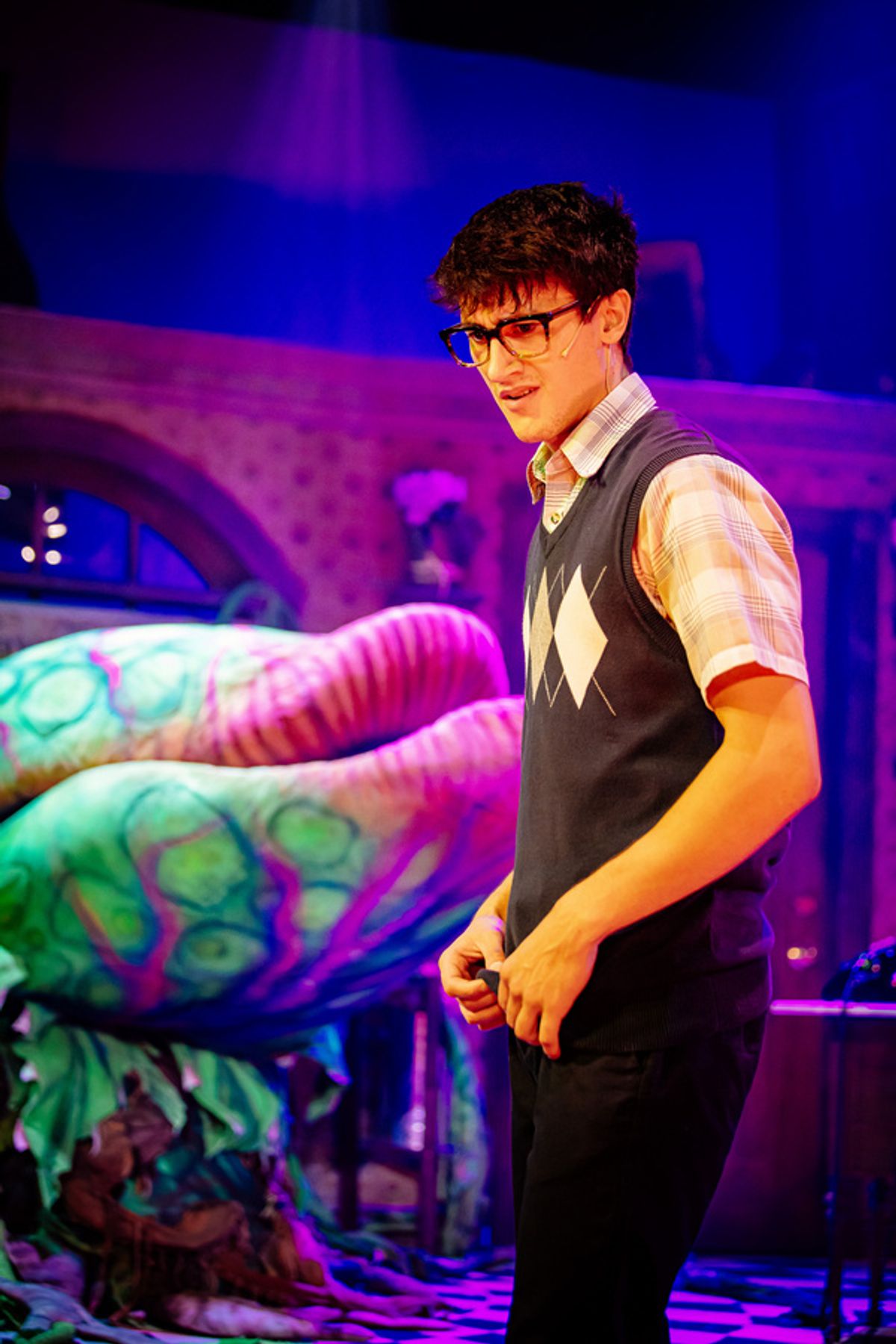 Tyler J. Messinger and Audrey II (Puppeteer: Vaughn Louks, Voice: William Scott Davison) at 