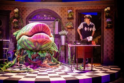 Tyler J. Messinger and Audrey II (Puppeteer: Vaughn Louks, Voice: William Scott Davis Photo