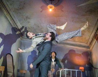 Felipe Pacheco (Gregor), Joe Layton (Chief Clerk/Lodger) and Hannah Sinclair Robinson Photo