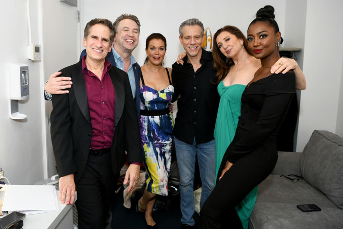 NEW YORK, NEW YORK - SEPTEMBER 18: (L-R) Seth Rudetsky, James Wesley, Bellamy Young, Adam Pascal, Donna Murphy, and Patina Miller attend the 9th Annual 'Voices: Stars For Foster Kids' Benefit Concert hosted by You Gotta Believe at Town Hall on September 18, 2023 in New York City. (Photo by Jenny Anderson/Getty Images for You Gotta Believe) at 