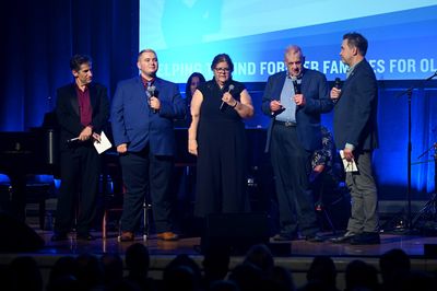 NEW YORK, NEW YORK - SEPTEMBER 18: Seth Rudetsky and James Wesley speak to the Wright Photo