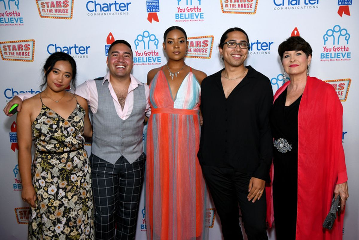 NEW YORK, NEW YORK - SEPTEMBER 18: (L-R) Regina Famatigan, Luis E. Mora, Morgan J. Smart, Tyler Dobies, and Gay Willis attend the 9th Annual 'Voices: Stars For Foster Kids' Benefit Concert hosted by You Gotta Believe at Town Hall on September 18, 2023 in New York City. (Photo by Jenny Anderson/Getty Images for You Gotta Believe) at 