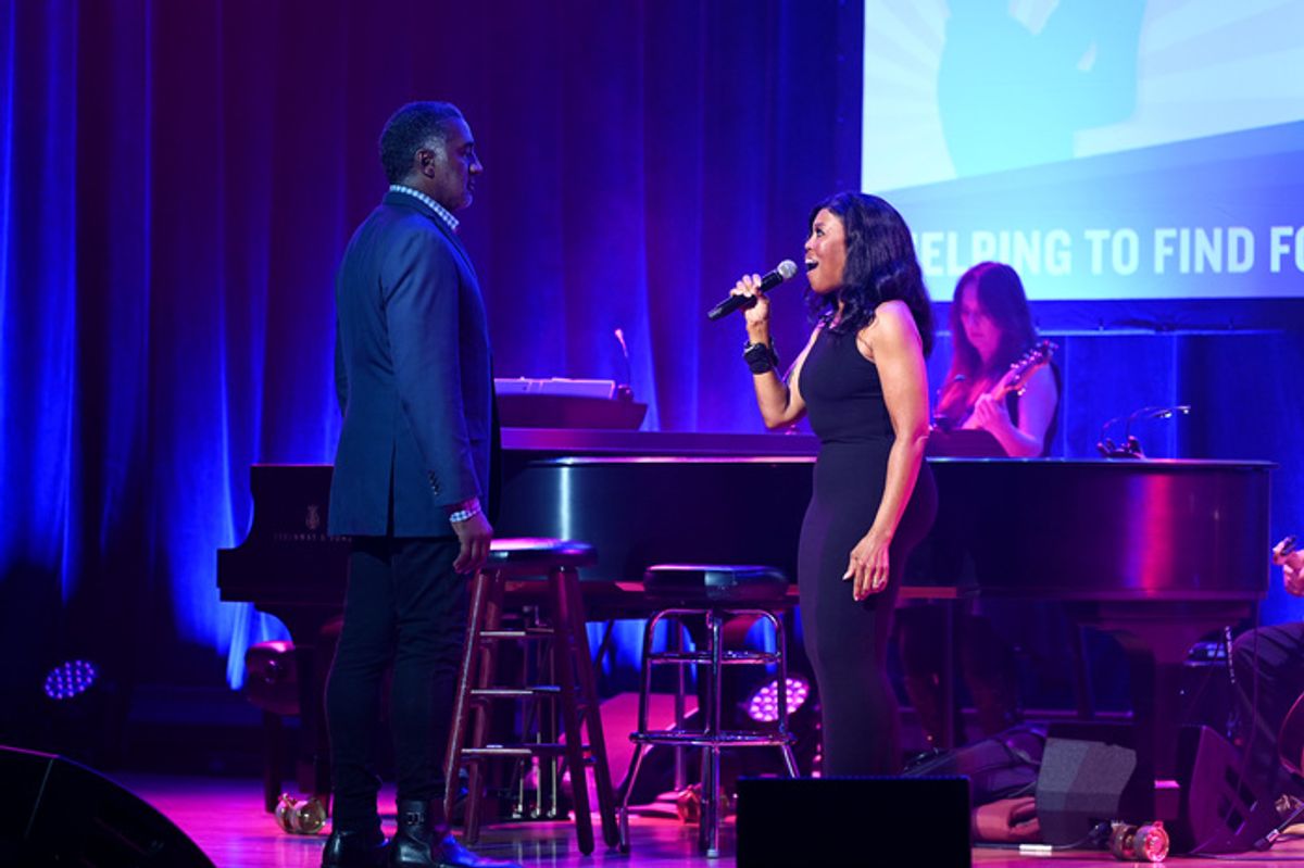 NEW YORK, NEW YORK - SEPTEMBER 18: Norm Lewis and Sharon Catherine Brown perform onstage during the 9th Annual 'Voices: Stars For Foster Kids' Benefit Concert hosted by You Gotta Believe at Town Hall on September 18, 2023 in New York City. (Photo by Jenny Anderson/Getty Images for You Gotta Believe) at 