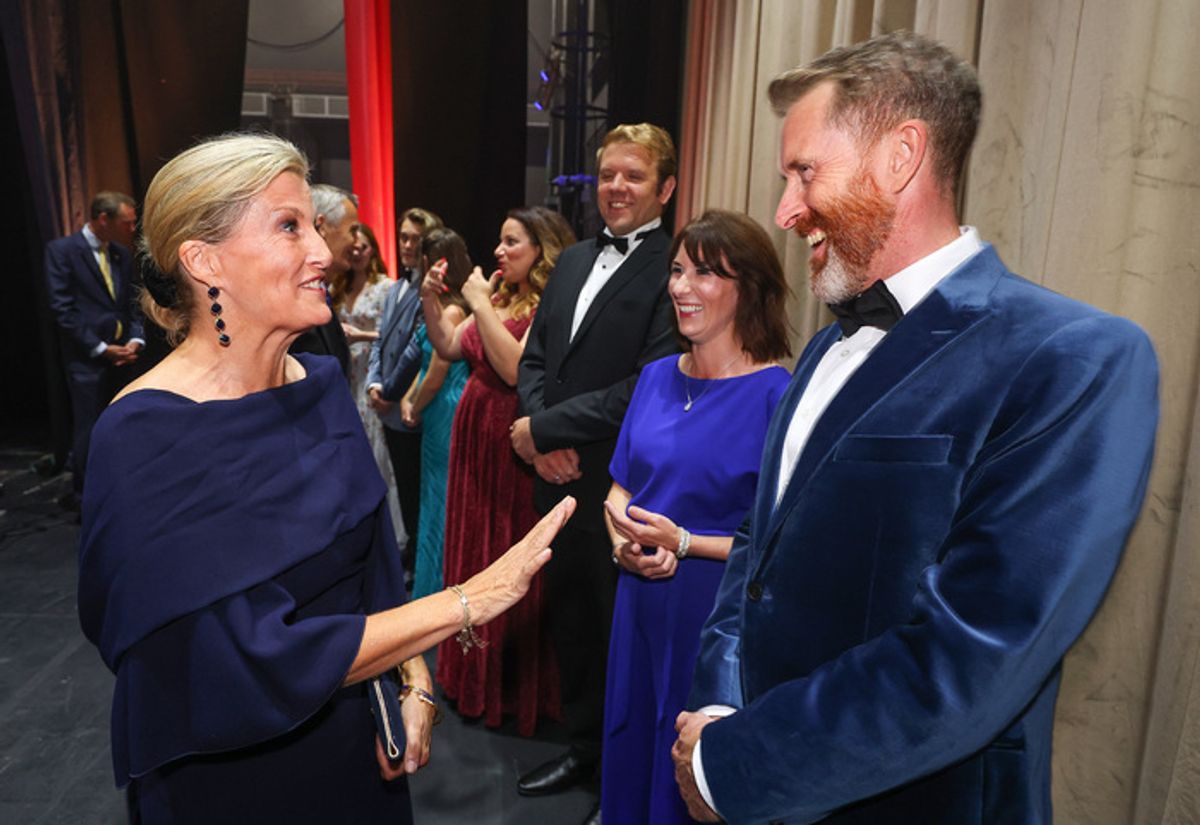 HRH meeting the cast and the show’s hosts BBC Radio Solent’s Lou Hannan and Broadway legend, Earl Carpenter  at 