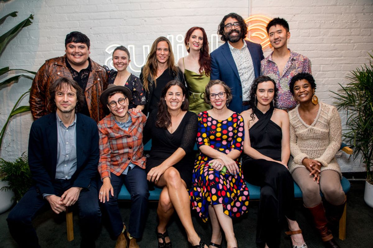 Top row, L-R: Isaac Gomez, Emilia LaPenta, Mathilde Dratwa, J (Sinfolk), Gabriel Ruiz (Sinfolk), Yilong Liu; Bottom row, L-R: Daniel Goldfarb, C. Quintana, Sharyn Rothstein, Diana Grisanti, Ava Geyer, Chisa Hutchinson at 