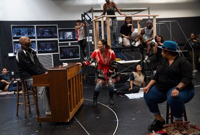 Brandon Victor Dixon, Shoshana Bean, and the company Photo