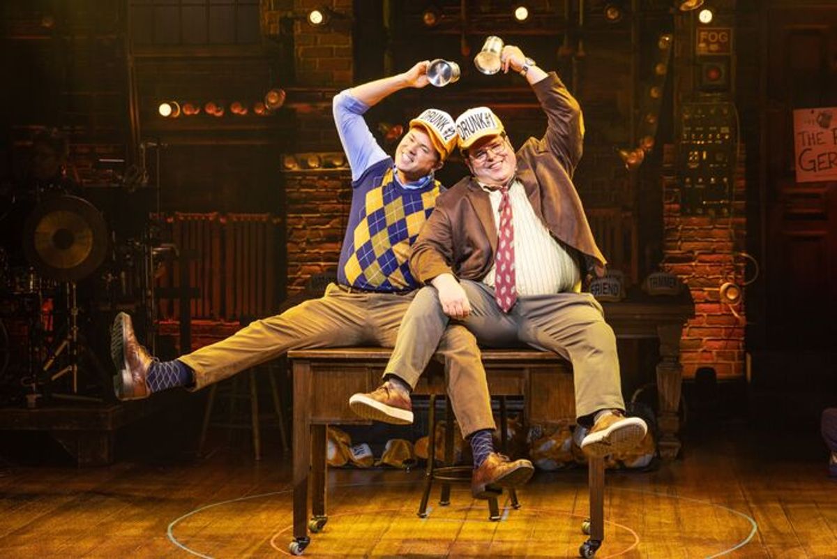 Andrew Rannells and Josh Gad at 