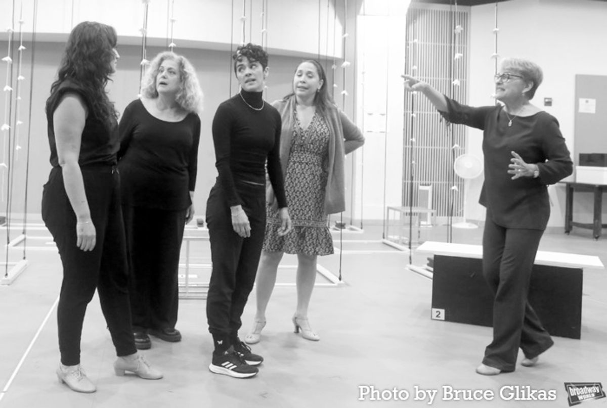 Eden Espinosa, Mary Testa, Kalyn West, Andrea Burns and Priscilla Lopez at 