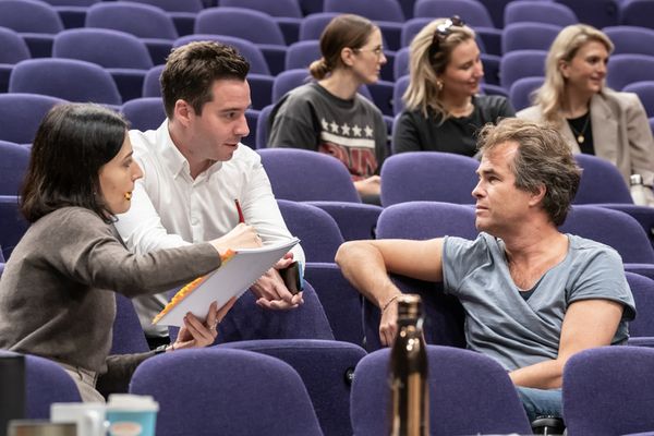 Elin Schofield (associate director), James Graham (writer) and Rupert Goold (director Photo
