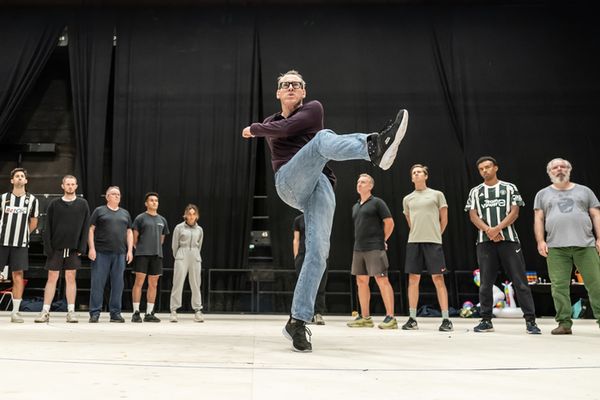 Nick Barclay and some of the cast Photo